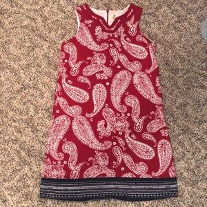 Red and Blue Paisley Lands End Girls Dress